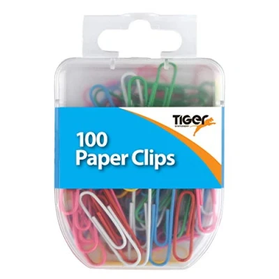 Image of Tiger Paper Clips Coloured 100