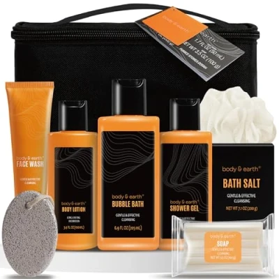 Image of gifts for Men, 9Pcs Mens Gift Set with Fresh Citrus Toiletries Bag, Face Wash, Shower Gel, Birthday Dad, Bath Set, Dad Gifts, Fathers day gifts,Xmas