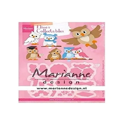 Image of Marianne Design COL1475 Collectables Owl for Detailed Cutting Dies and Embossing Detailing Paper Craft Pink, One Size