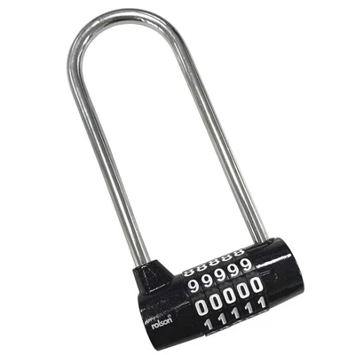 Image of ROLSON QUALITY TOOLS 5 Digit Combination High Security Padlock with Long Shackle 120mm, Black/Silver