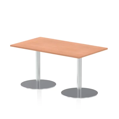 Image of Italia 1400 x 800mm Poseur Rectangular Table Beech Top 725mm High Leg