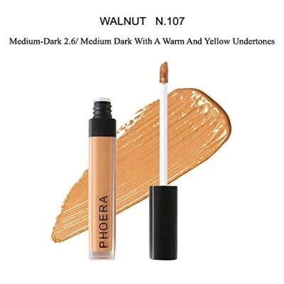 Image of AQUAPURITY PHOERA Liquid Concealer Full Coverage Makeup Face Moisturizer Foundation Conceal Under Eye Dark Circles Cruelty Free (107 Walnut)