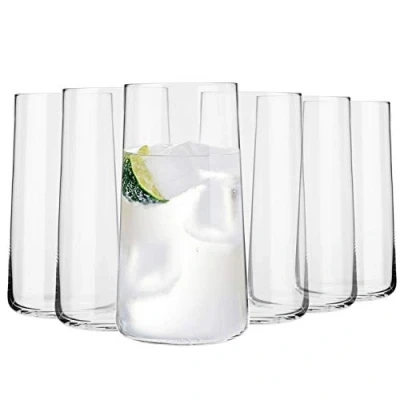 Image of Krosno Tall Water Drinking Glasses Set of 6 540 ML Avant Garde Collection Highball &amp; Tumbler Glass Juice Half Pint Home, Restaurants and Parties Dishwasher Safe