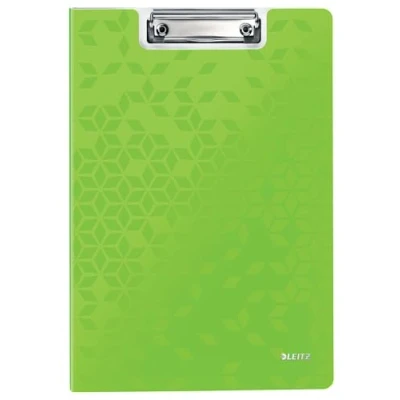 Image of Leitz 41990054 A4 Clipfolder with Cover, Lightweight Polyfoam, WOW Range, Green