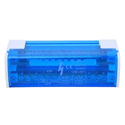 Image of Modular Ground Terminal Block, Brass Din Rail 2 Level Single Phase Junction Case, Input 28 Output Distribution Box