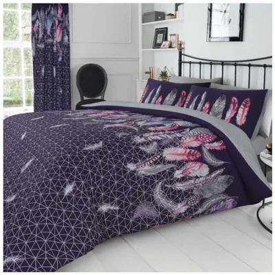 Image of GC GAVENO CAVAILIA Double Duvet Cover Set (200cm x 200cm) Polycotton Bedding Bed Purple