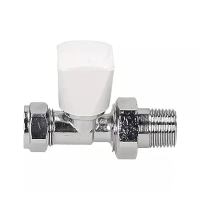 Image of Evolve Straight Wheel Head Radiator Valve 15mm x 1/2&quot; EV RV15S Lockshield