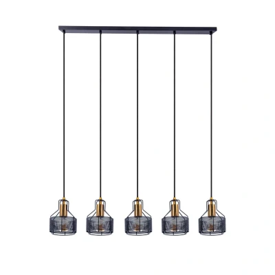 Image of Näve Foro hanging light, five bulb, black/gold
