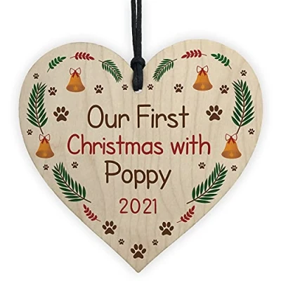 Image of RED OCEAN Personalised Dog Bauble Puppy Ornament First Christmas Decoration Tree Pet Gift