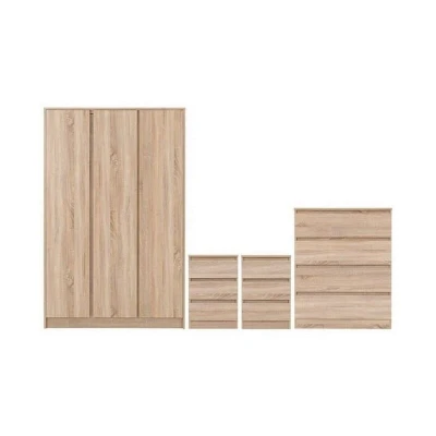 Image of Seconique Bedroom Set, Engineered Wood, Sonoma Oak Effect, W 1150mm x D 505mm H 1800mm