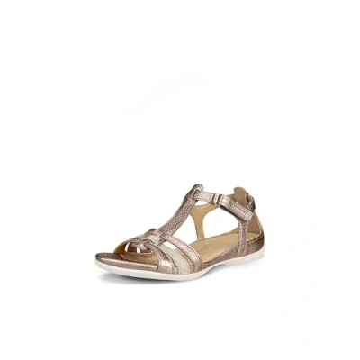 Image of ECCO Womens Flash 62 Ankle Strap Sandals, Grey 57462warm Metallic Moon Rock, 9 UK