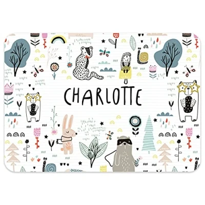 Image of Paper Themes Personalised Placemat for Kids (Abstract Animals)