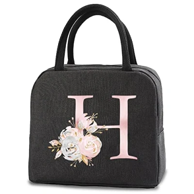 Image of FINDING CASE Insulated Lunch Bag Tote for Women Wide Open Cooler Water Resistant Thermal Leak Proof Organizer Men Girls Children Outdoor Picnic Work (Pink Flower H)