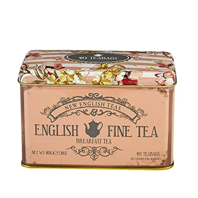 Image of New English Teas Fine Breakfast Tea Tin 40 Bags