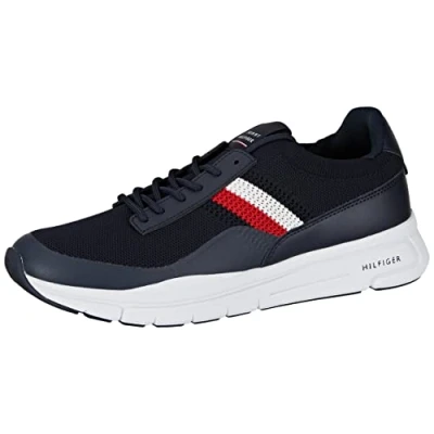Image of Tommy Hilfiger Men Premium Lightweight Runner Knit Trainers Athletic, Blue (Desert Sky), 43 EU