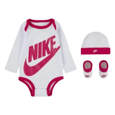 Image of Nike Sportswear Futura LOGO BABY SET Beanie for kids, Size: 0 6m, White pink