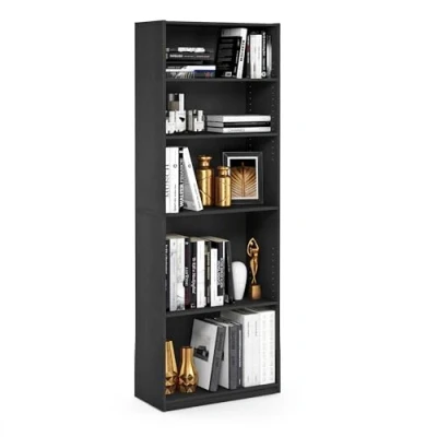 Image of Furinno JAYA Simply Home 5 Shelf Bookcase, Black