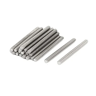 Image of Sourcingmap M4 x 45mm 304 Stainless Steel Fully Threaded Rod Bar Studs Silver Tone 20 Pcs