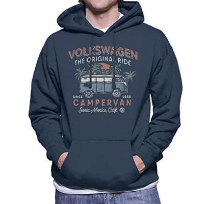 Image of Volkswagen The Original Ride Campervan Since 1960 Men&#039;s Hooded Sweatshirt Black