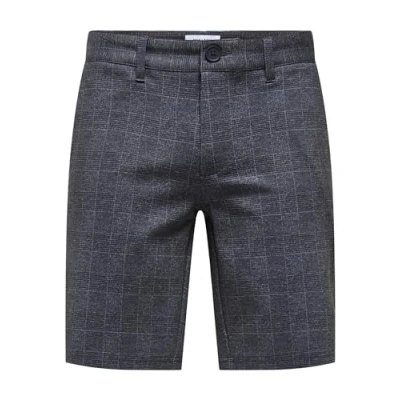 Image of ONLY &amp; SONS Men&#039;s Onsmark 0209 Check Shorts Noos Chino, Dress Blues, XL