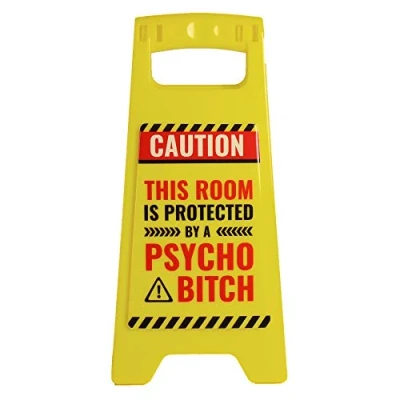 Image of PMS International Humorous Novelty Office Desk Warning Sign Psycho Bitch