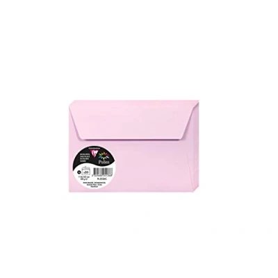 Image of Clairefontaine Ref 5536C Pollen Adhesive Envelopes (Pack of 20) C6 Sized, 120gsm Paper, Printer Compatible, Acid Free, Strip for Easy Seal Light Pink