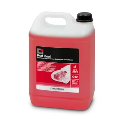 Image of ERRECOM Red Cool, Coolant and Antifreeze 20C/+106C, Fluorescent Formulation with organic based OAT inhibitor package, G12, Ready to Use, 5 Litre