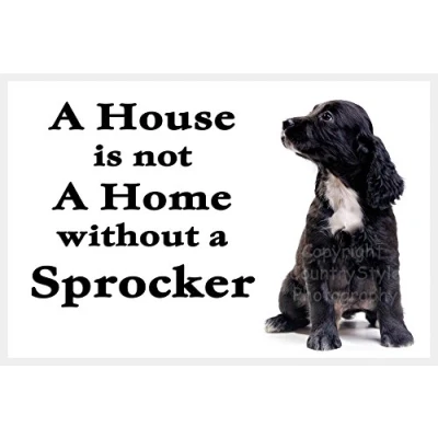 Image of Black Sprocker Spaniel Fridge Magnet a House is not Home without