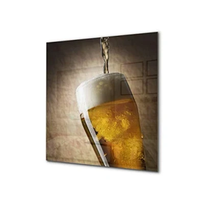 Image of Stylish Tempered Glass backsplash kitchen splashback upstand BS09 Water splash Series: Lane Beer