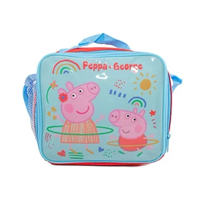Image of PeppaPig Children&#039;s Character Insulated Lunch Bag with Shoulder Strap &amp; Mesh Side Pocket