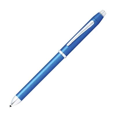 Image of CROSS Tech3+ Metallic Blue Multi Function Ballpoint Pen with Stylus incl. Premium Gift Box Refillable Ballpen &amp; Pencil