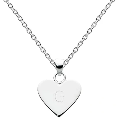 Image of Dew Womens Sterling Silver Heart Initial G Necklace 9091HPG, 18&quot;
