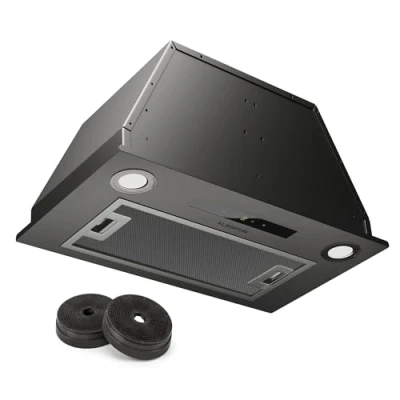 Image of Klarstein Kitchen Cooker Hood 52cm, Extractor Fan for w/LED Lights, Grease Filters, 439m3/h Airflow Hoods, Timer &amp; Touch Controls, Built In Wall Mount Stainless Steel