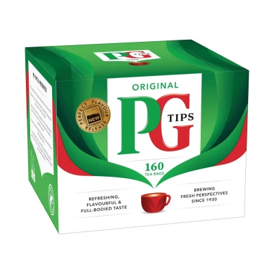 Image of PG Tips Original, Black Tea Bags Bulk, Refreshing, Flavourful &amp; Full Bodied, Perfect Flavour Release, 160 Plant Based Biodegradable Teabags