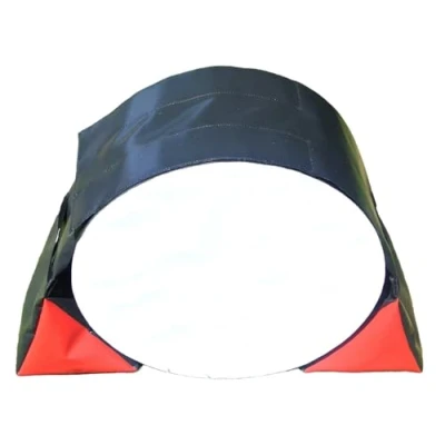 Image of Church Products UK Dog Agility Training Tunnel Sandbags Adjustable (60cm 80cm) Indoor Outdoor Apparatus UV PVC (Black/Red) *Tunnel Not Included*