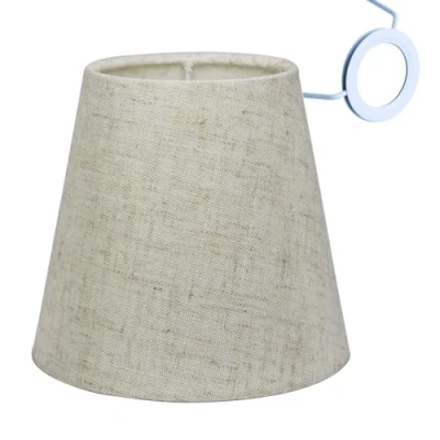 Image of Sinta Lampshades Fabric Lampshade Ø5.5/14cm Small Light Shade for E14/E27 Chandelier Upright Wall Lamp Table Candle Lampshade,Linen
