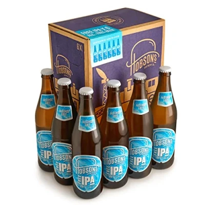 Image of Alcohol FREE Beer Hobsons IPA Real Ale Taster Gift Set Golden Pale IPA, Non Alcoholic, Low Calorie (12 Bottles)