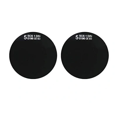 Image of Aulektro 1 Pair of Round Safety Glasses with 50 mm Welding Protection Glass Diameter Tinted Level DIN 11