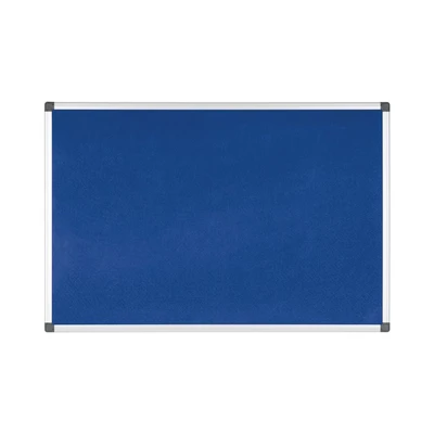 Image of Bi Office Notice Board Maya, Blue Felt, Aluminium Frame, 120 x 90 cm