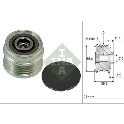 Image of 3M5T10300JC, 3M5T10300JD, 3M5T10300SC, 3M5T10300SD, 3M5T10300UA Freewheel Clutch INA 535 0218 10 39,5mm Requires special tools for mounting