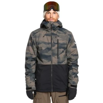 Image of Quiksilver Snow Jacket Mission Printed Block JK Men Brown XS
