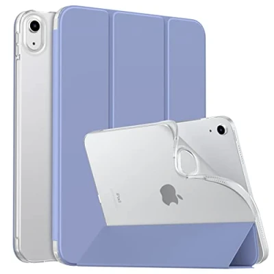 Image of MoKo Case for iPad 10th Generation 2022, 10.9 inch Case, Soft TPU Translucent Frosted Back Cover Slim Shell Protective with Adjustable Angles, Auto Wake/Sleep, Lavender Purple