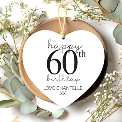 Image of 60th Birthday Gift Personalised Keepsake for Her Happy Friend Milestone
