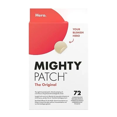 Image of Mighty Patch Original Spot Patches by Hero Cosmetics, Day &amp; Night Time Acne Treatment, Clear Remover Hydrocolloid Patches, Anti Dots, Treatment Pimple Stickers 72