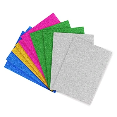 Image of A4 Glitter Card, Pack of 10 Sheets, Standard in 5 Colours Card Stock 210GSM for Art and Crafts (Glitter Card)