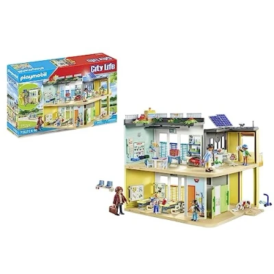 Image of Playmobil 71327 City Life Large School, furnished barrier free school building with lift, educational toy, fun imaginative role play, playsets suitable for children ages 4+