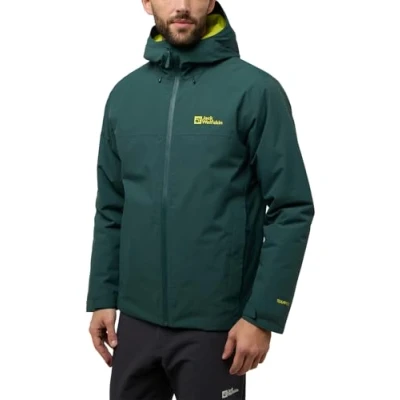 Image of Jack Wolfskin Men&#039;s Wisper Ins JKT M Jacket, Black Olive/Firefly, L