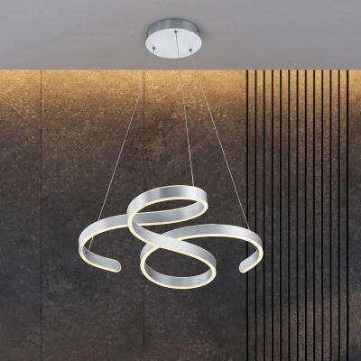 Image of Trio Lighting Francis LED pendant light, brushed aluminium