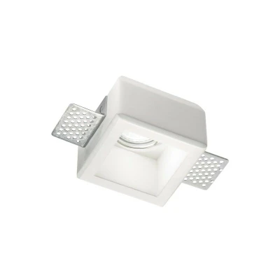 Image of Samba Indoor Plaster In Recessed Ceiling Lamp 1 Light White, GU10