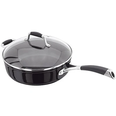 Image of Stellar Forged S324B Non Stick Sauté Pan with Glass Lid, 28cm, Induction Ready, Dishwasher Safe Fully Guaranteed and 10 Year Warranty